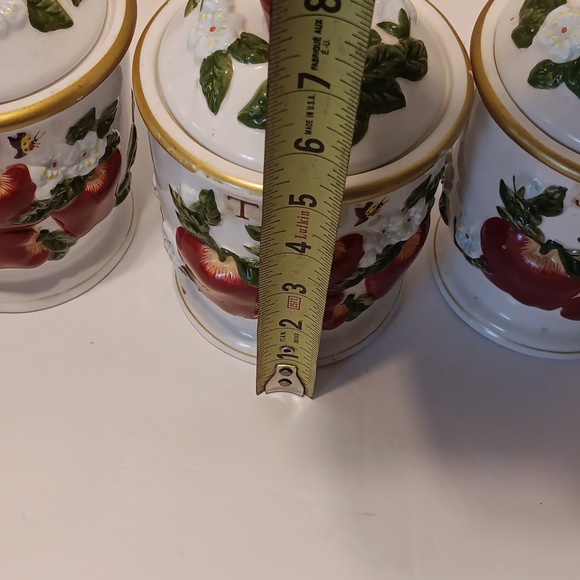 Set of 3 KK Ceramic Apple Canisters - Picture 8 of 10